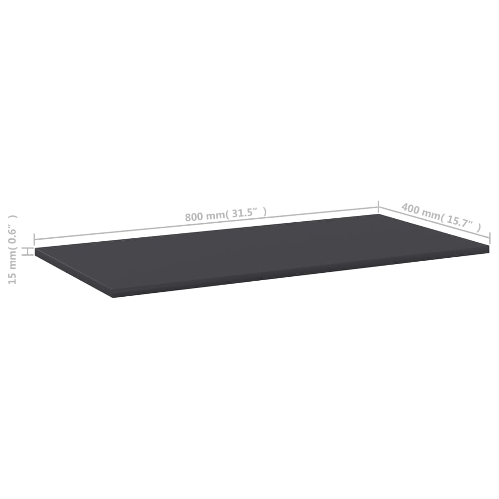 Hylleplater 8 stk grå 80x40x1,5 cm sponplate