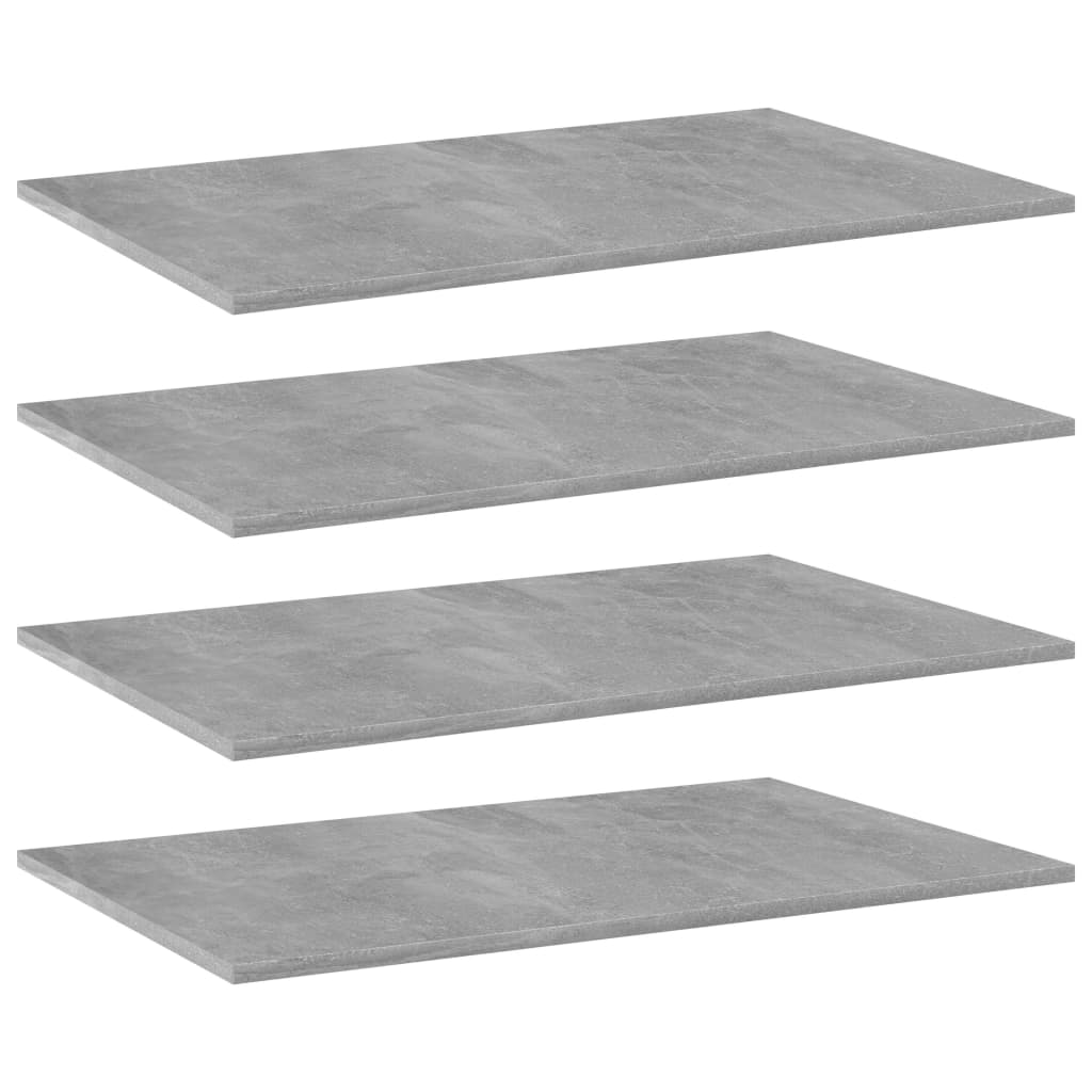 Hylleplater 4 stk betonggrå 80x50x1,5 cm konstruert tre
