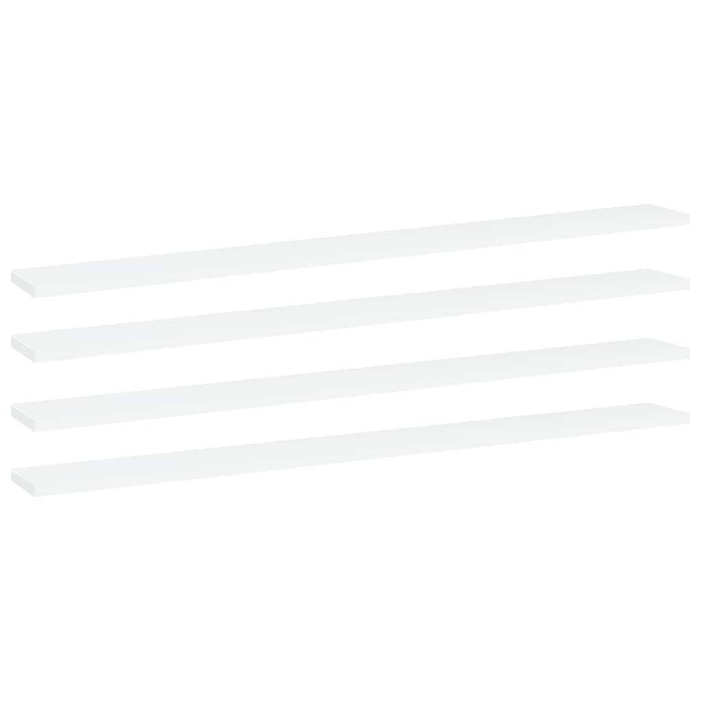 Hylleplater 4 stk hvit 100x10x1,5 cm sponplate