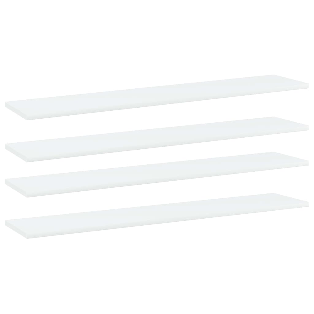 Hylleplater 4 stk hvit 100x20x1,5 cm konstruert tre