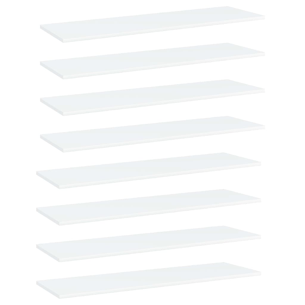 Hylleplater 8 stk hvit 100x30x1,5 cm sponplate
