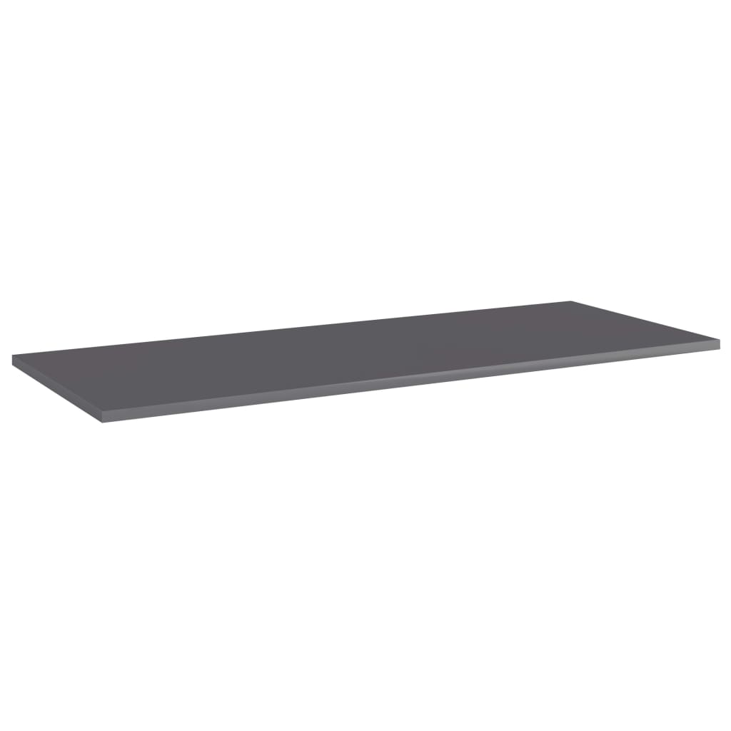 Hylleplater 4 stk høyglans grå 100x40x1,5 cm sponplate