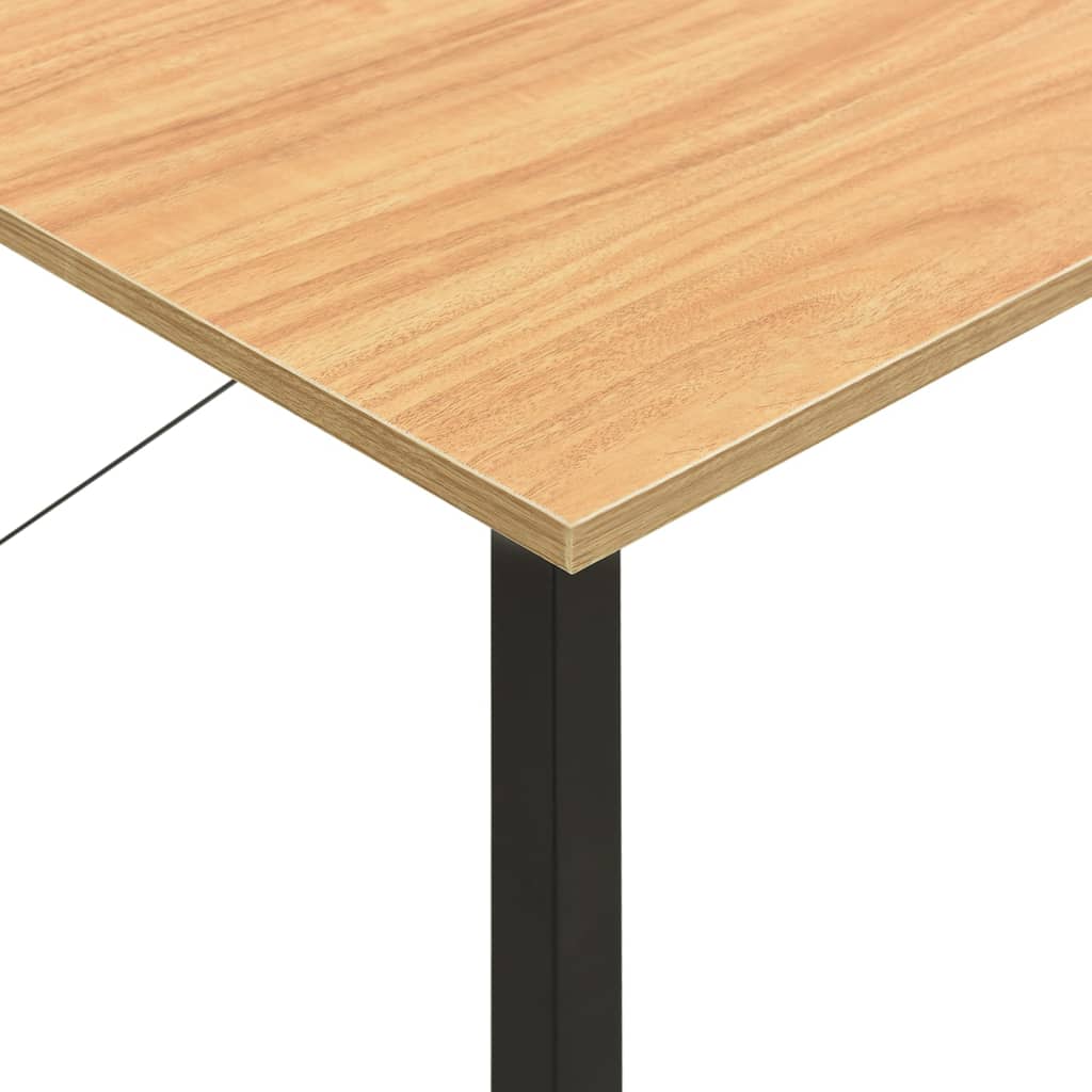 PC-bord svart og lys eik 80x40x72 cm MDF og metall