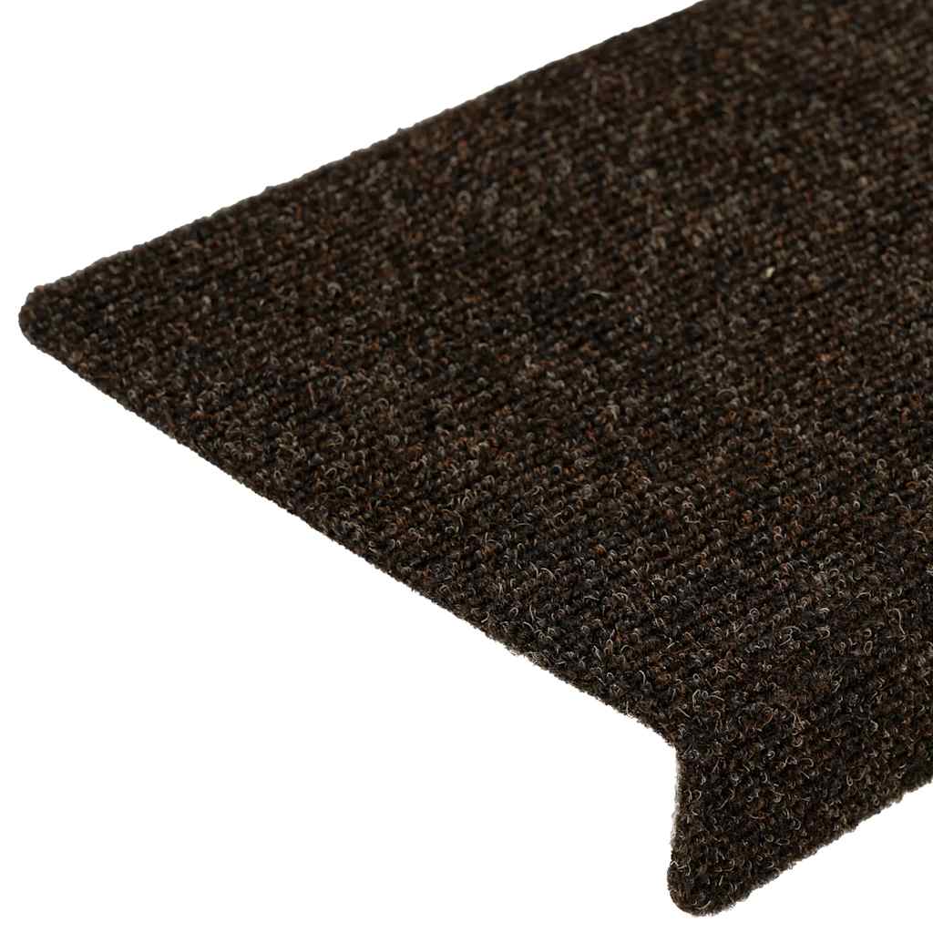 Trappematter selvklebende 15 stk 65x21x4 cm mørkebrune rektangulære kanter