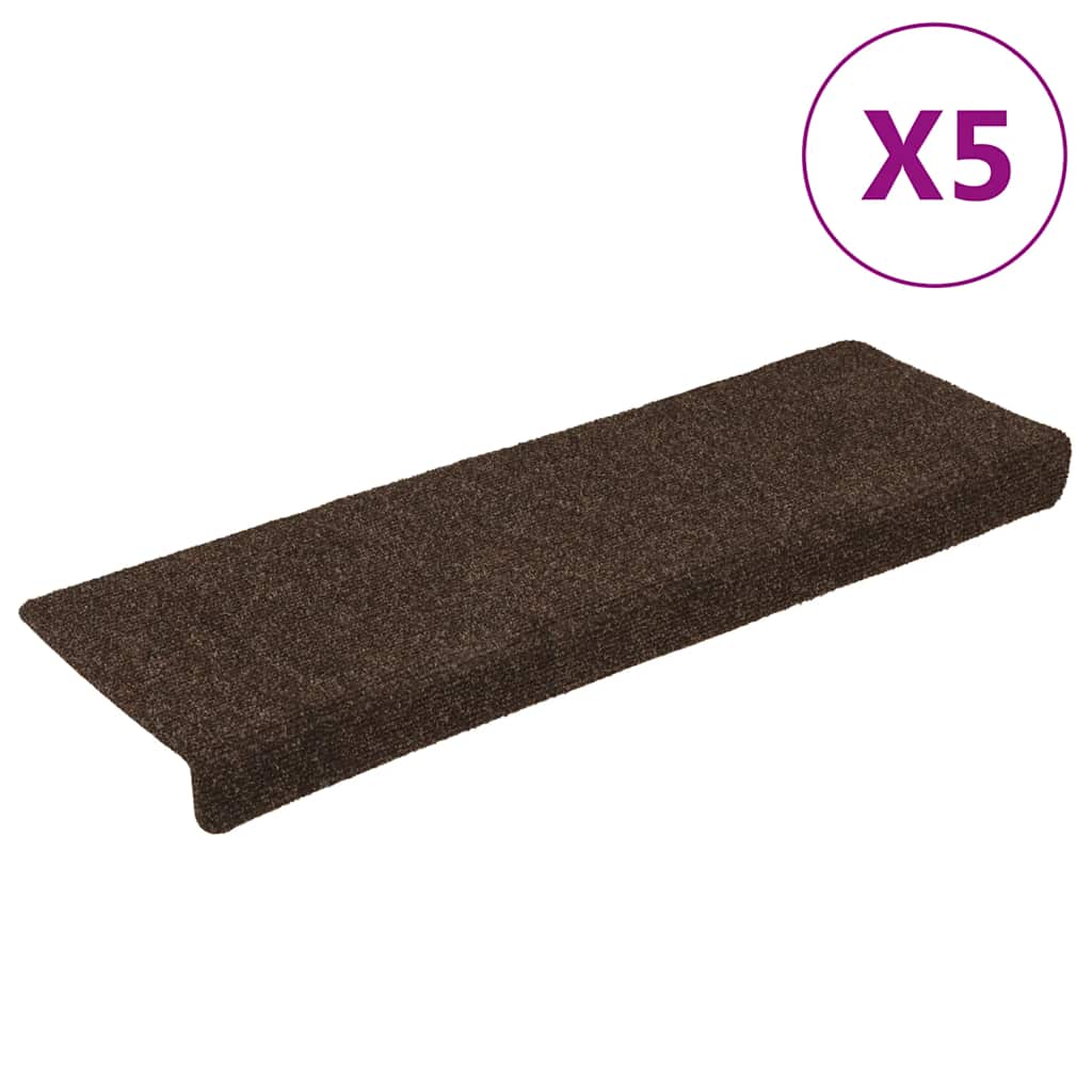 Trappematter selvklebende 15 stk 65x21x4 cm brun rektangulær kant