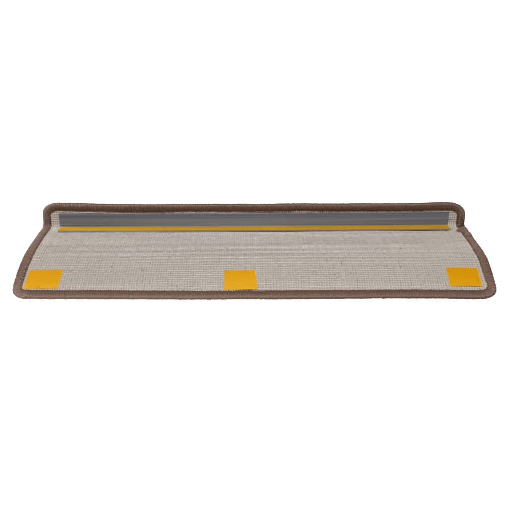 Trappematter 15 stk 65x21x4 cm brun rektangulær kant