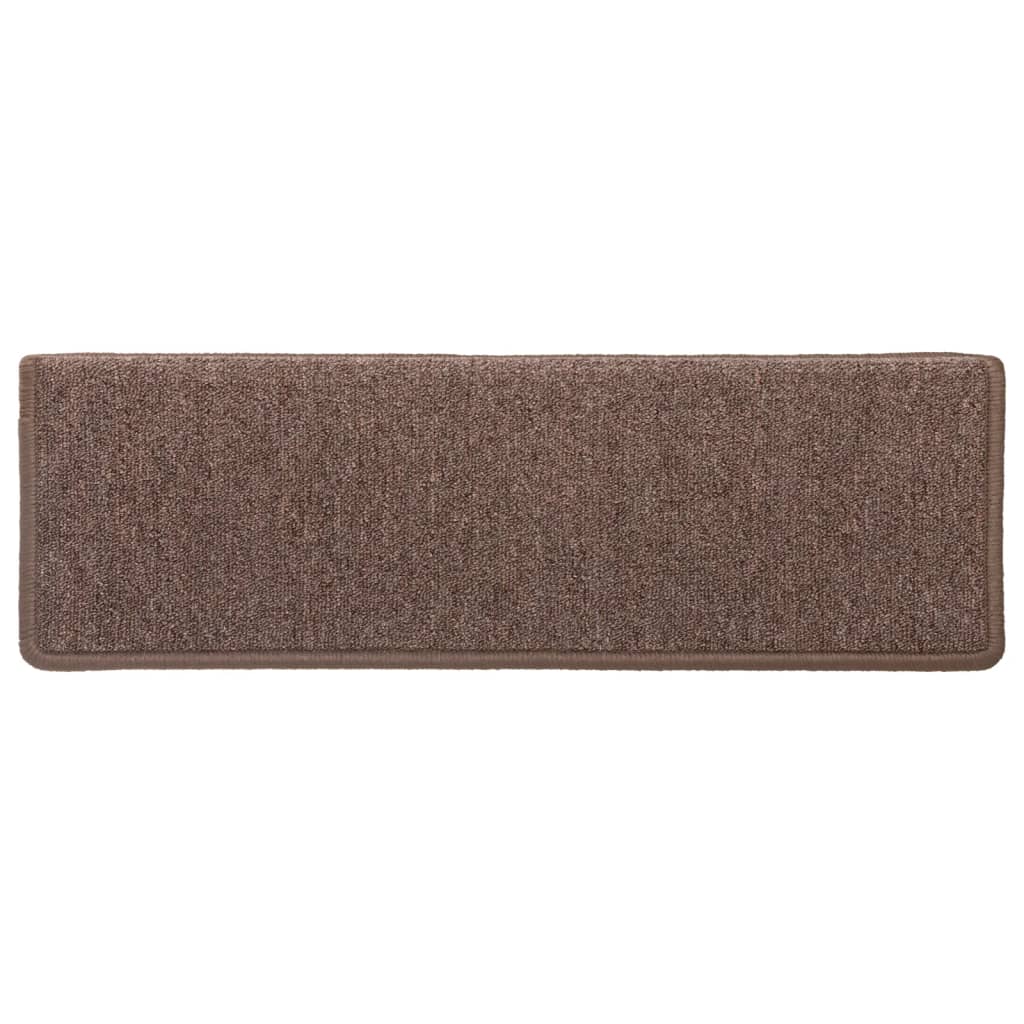 Trappematter 15 stk 65x21x4 cm brun rektangulær kant