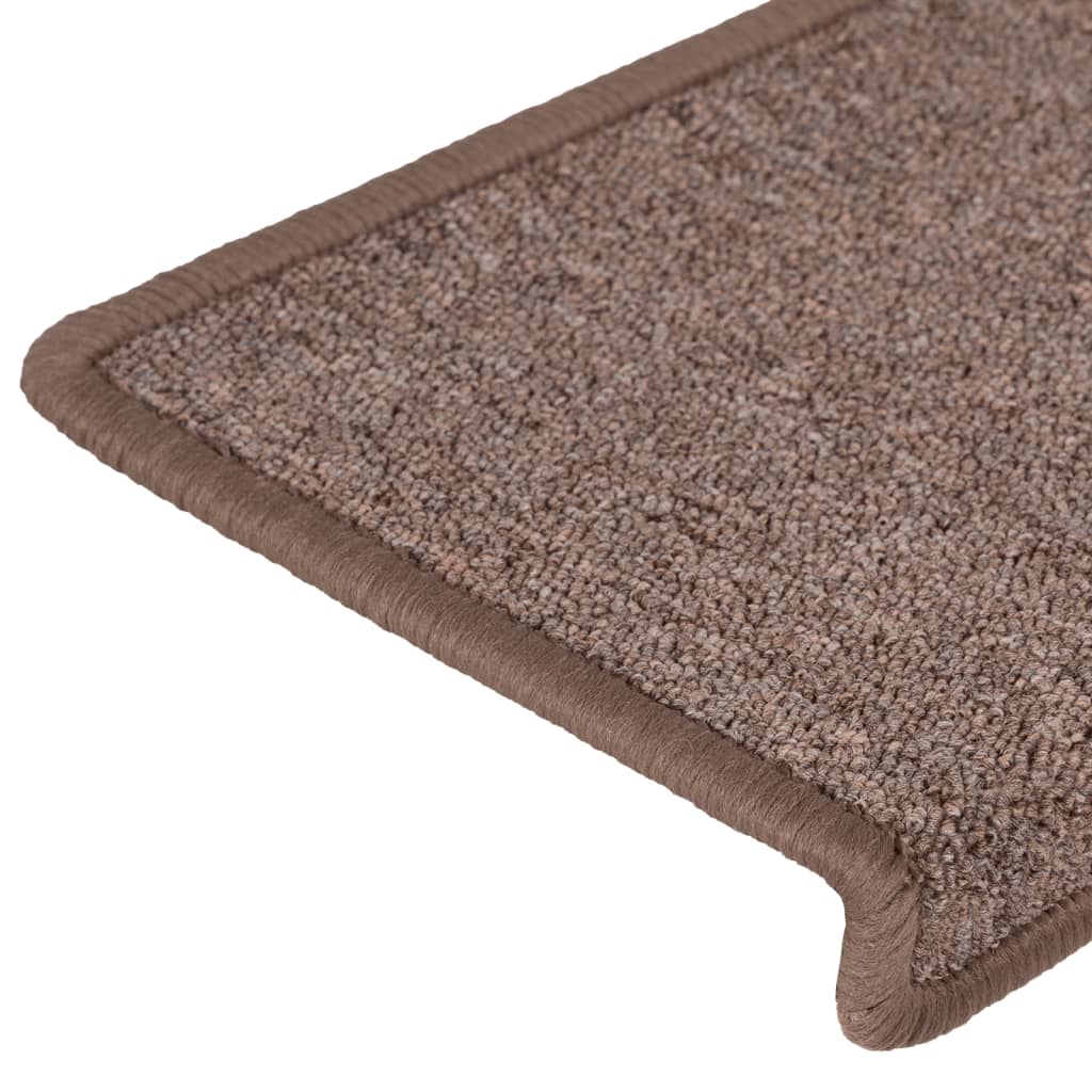 Trappematter 15 stk 65x21x4 cm brun rektangulær kant