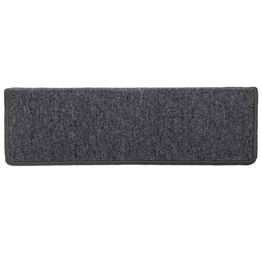 Trappematter 15 stk 65x21x4 cm mørkegrå rektangulær kant