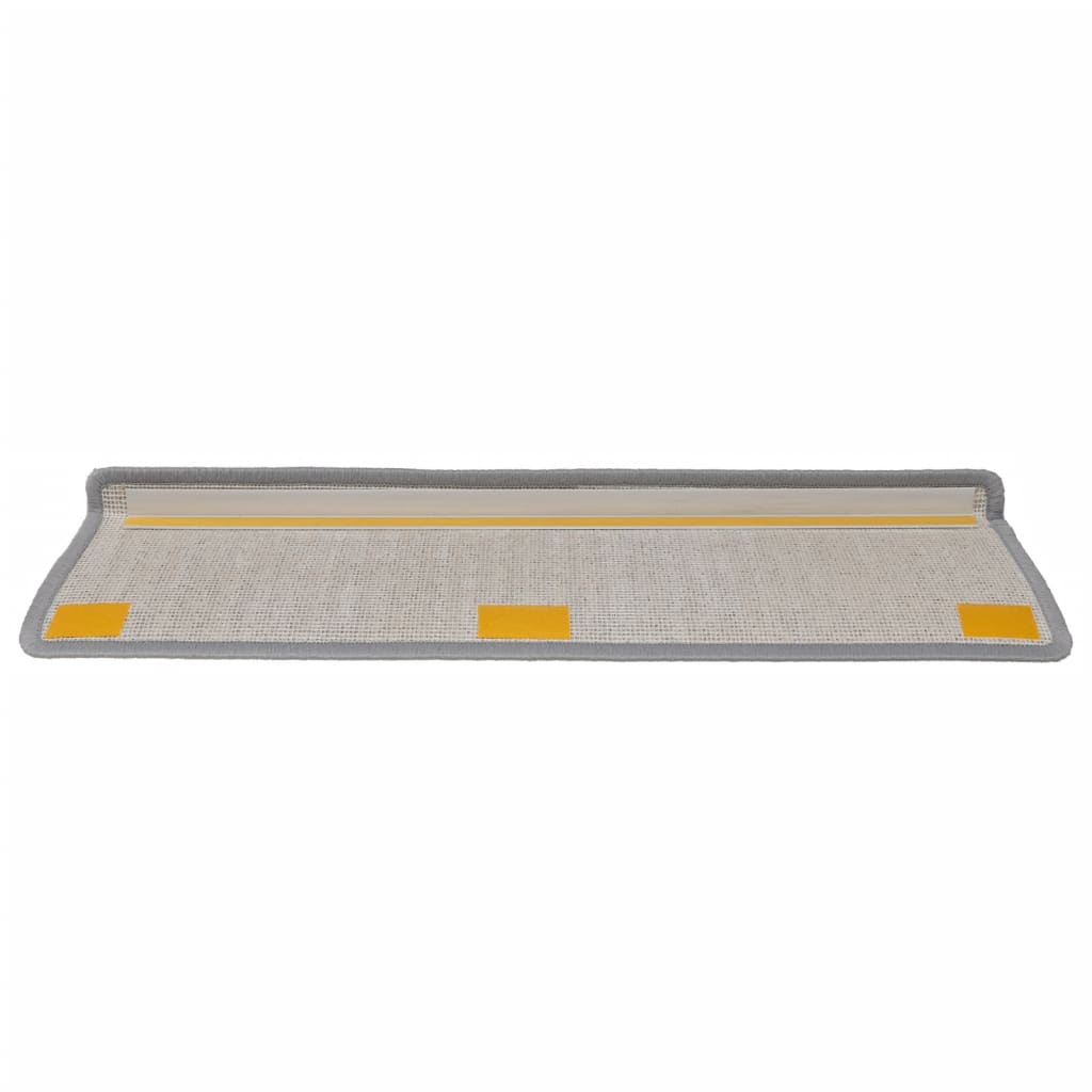 Trappematter 15 stk 65x21x4 cm lysegrå rektangulær kant