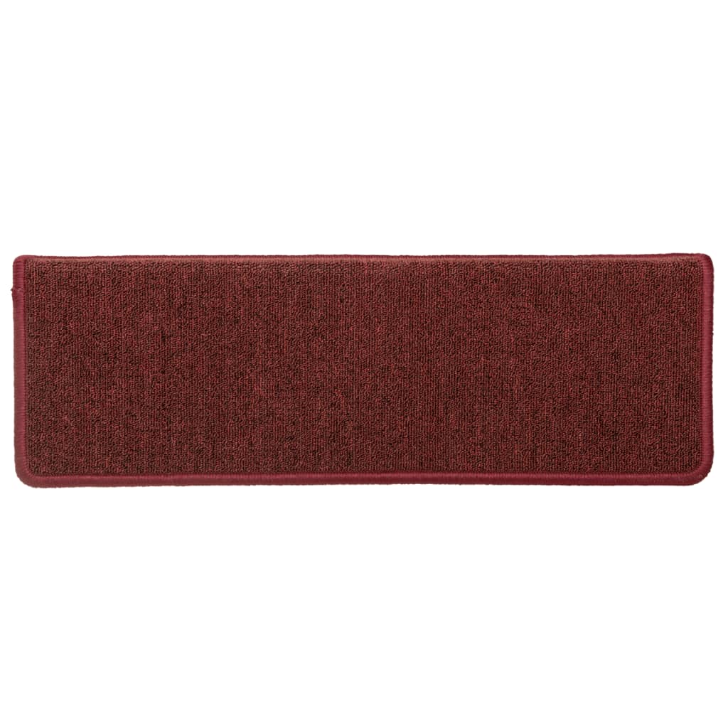 Trappematter 15 stk 65x21x4 cm bordeaux rektangulær kant