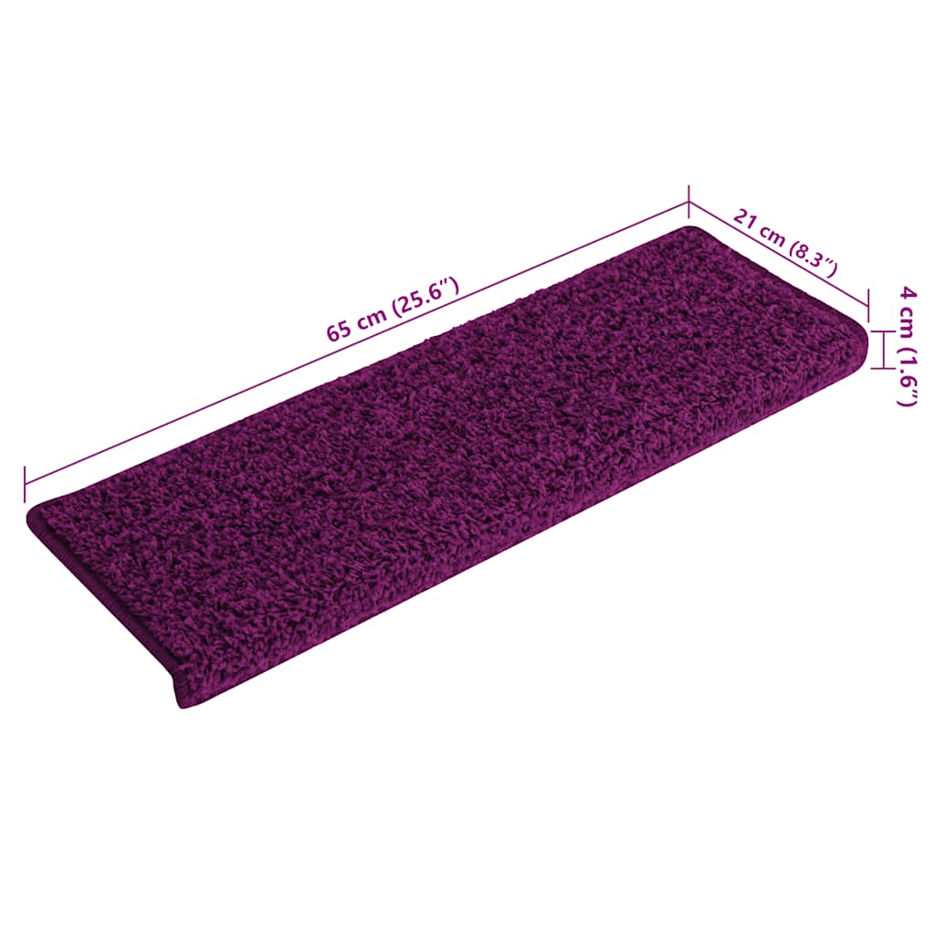 Trappematter 15 stk 65x21x4 cm rosa rektangulær kant
