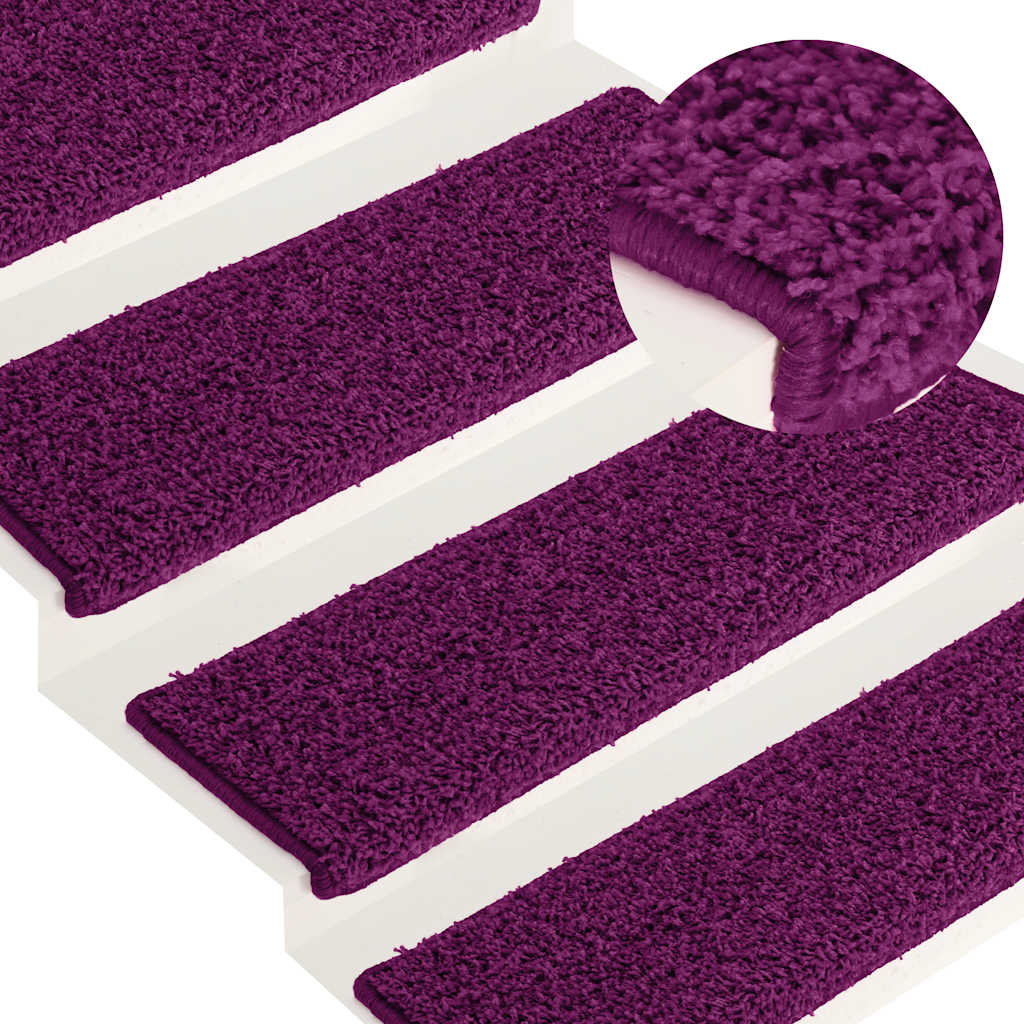 Trappematter 15 stk 65x21x4 cm rosa rektangulær kant