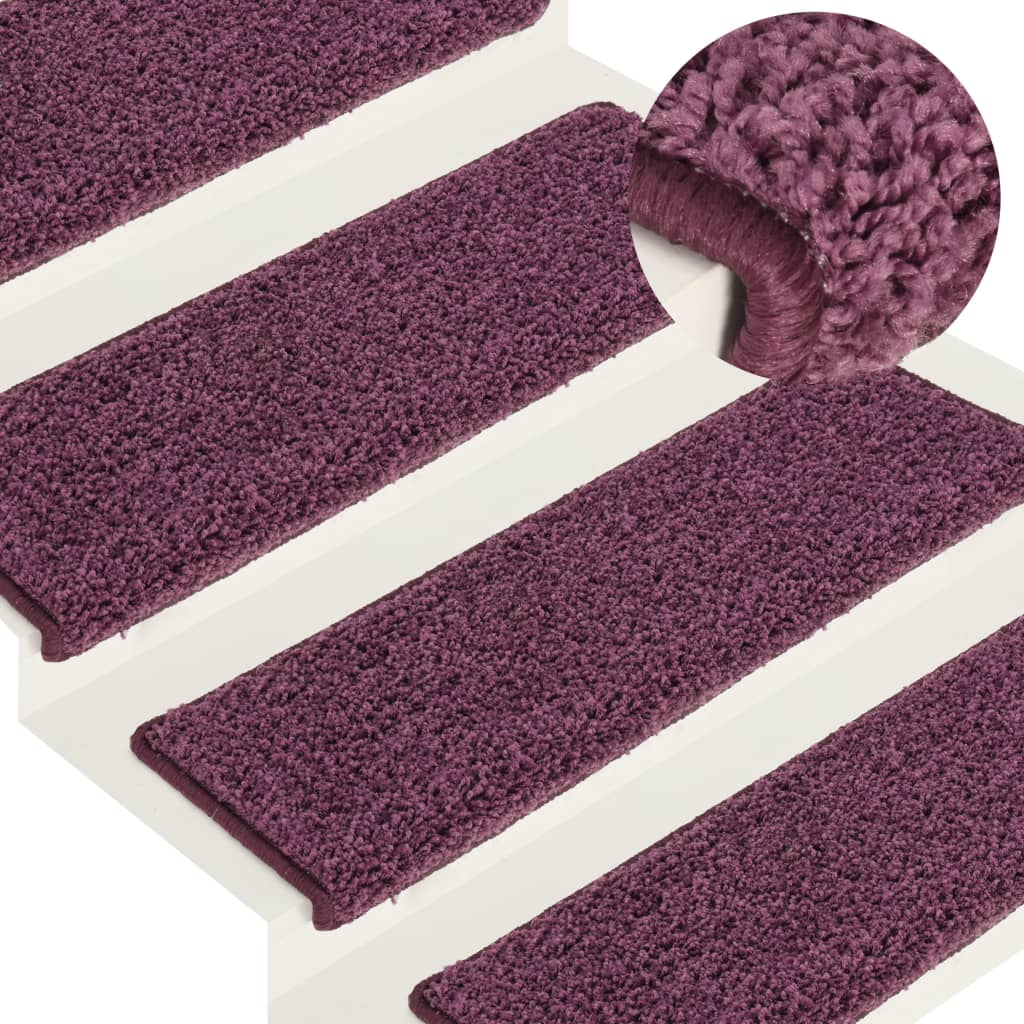 Trappematter 15 stk 65x21x4 cm mørk lilla rektangulær kant