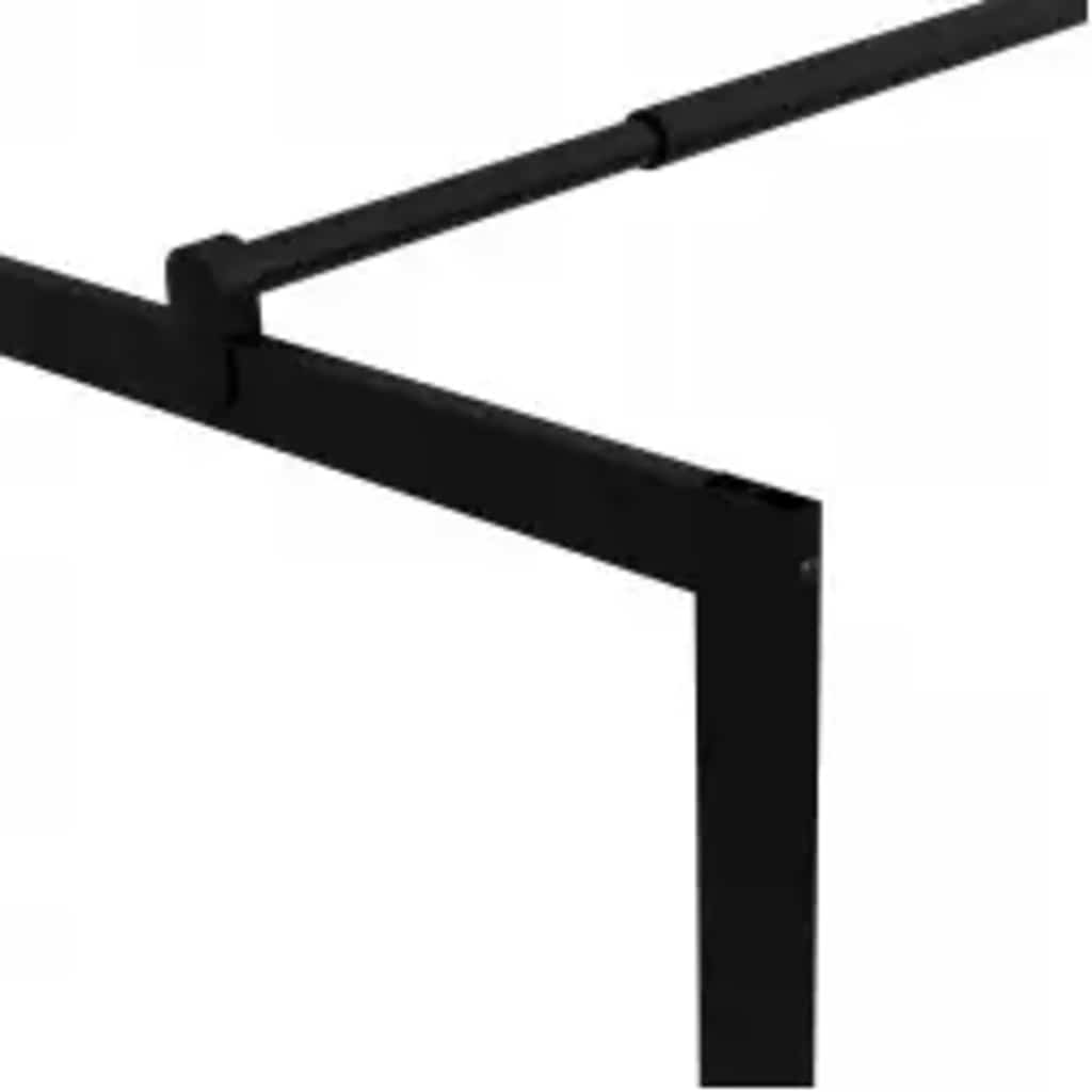 Dusjvegg med herdet glass svart 90x195 cm