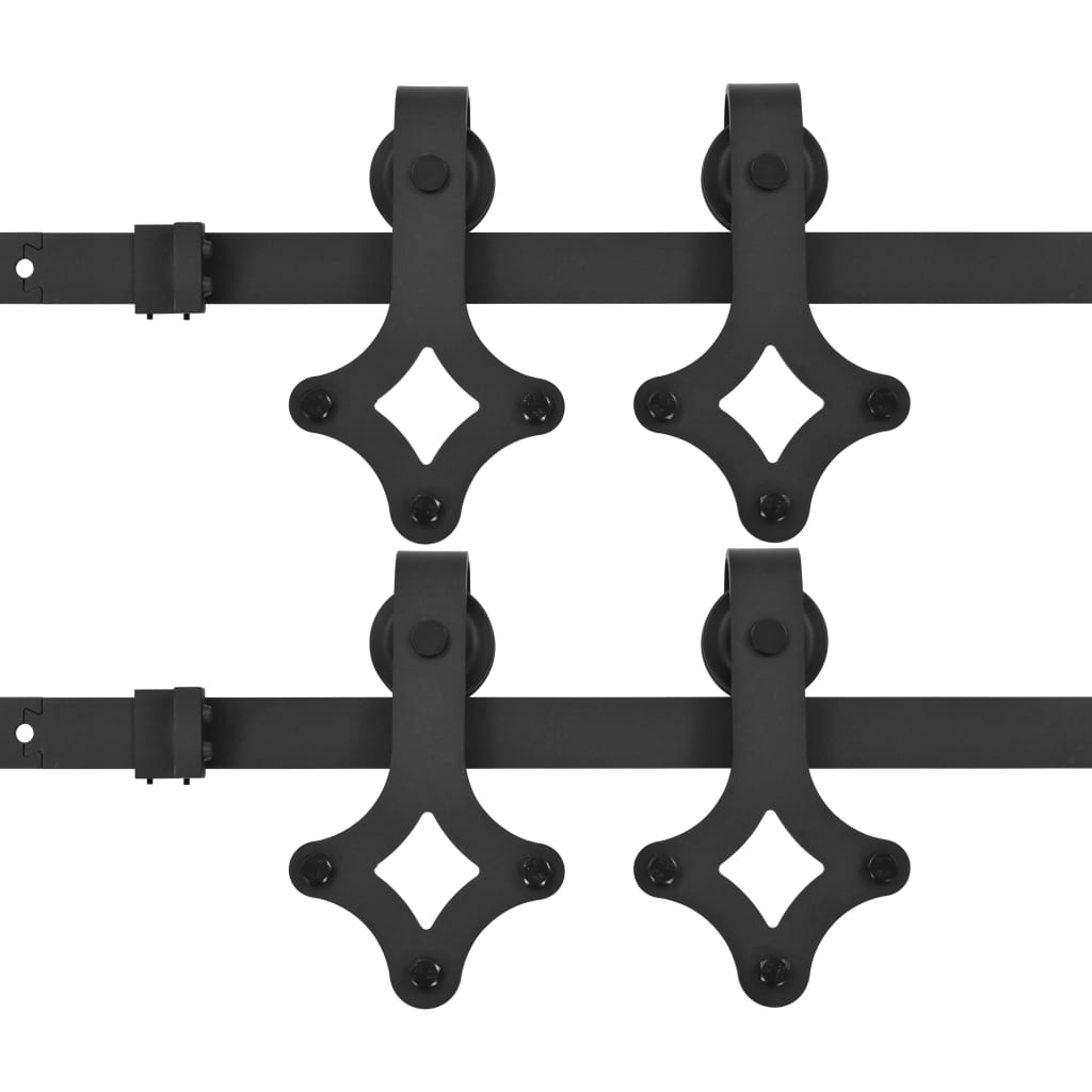 Utstyr for skyvedør 2 stk 183 cm stål svart