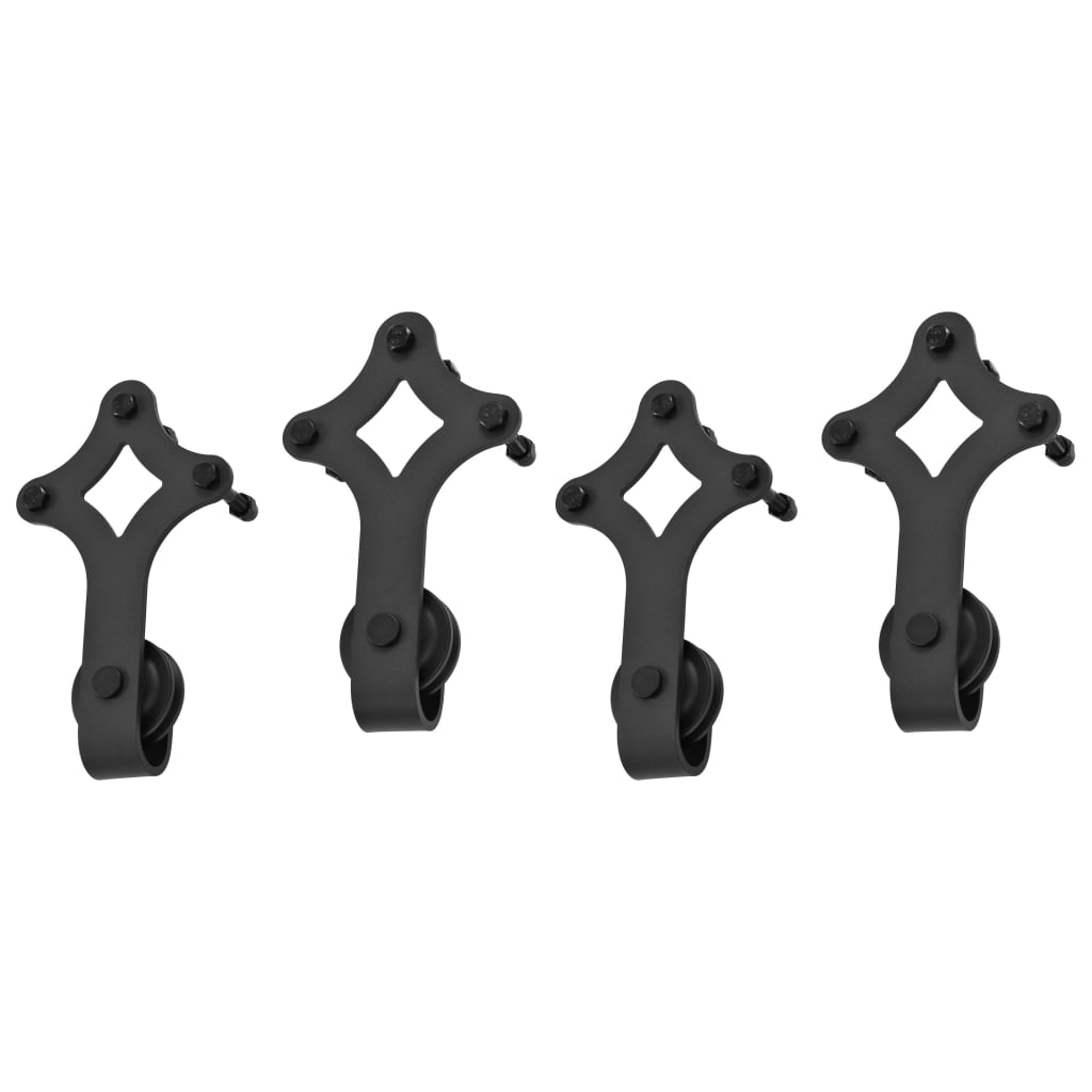 Utstyr for skyvedør 2 stk 183 cm stål svart