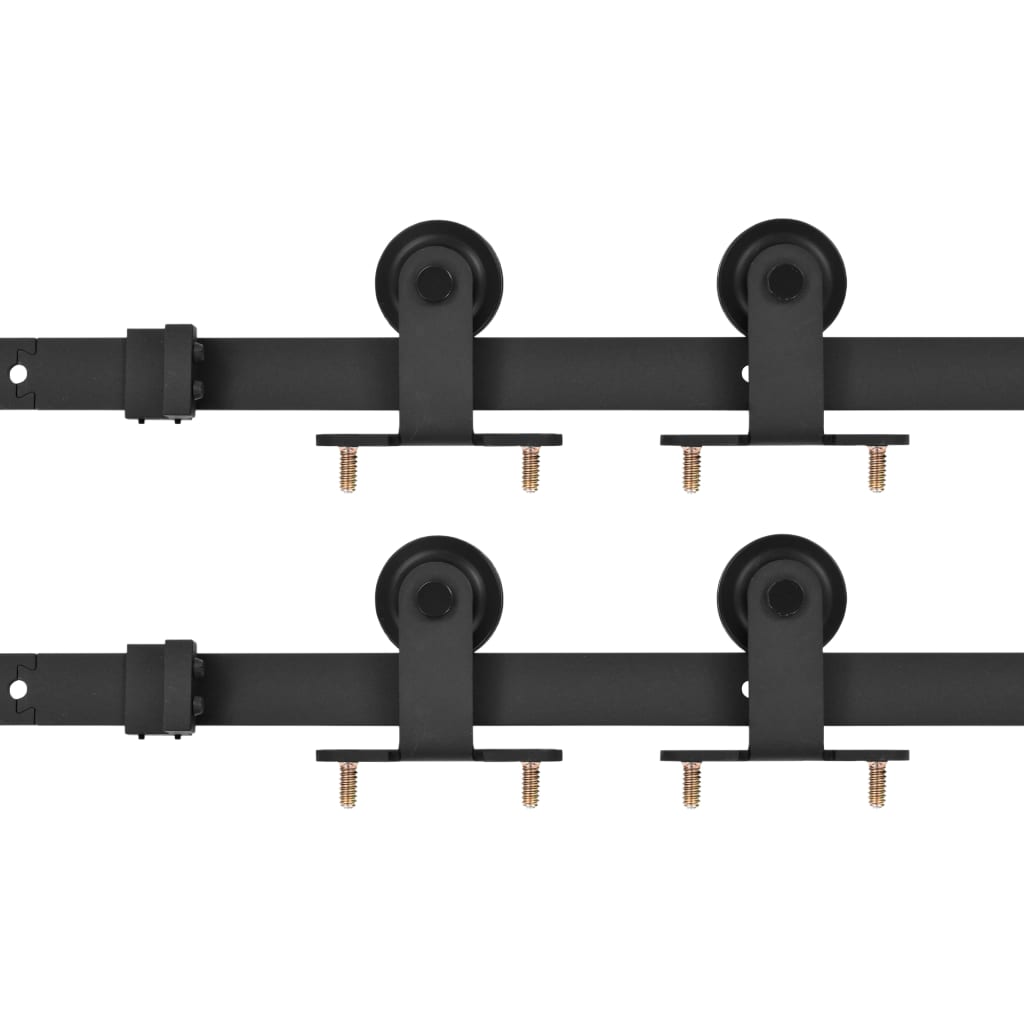 Utstyr for skyvedør 2 stk 183 cm stål svart