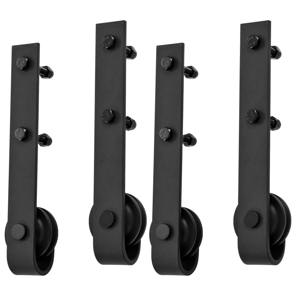 Utstyr for skyvedør 2 stk 183 cm stål svart