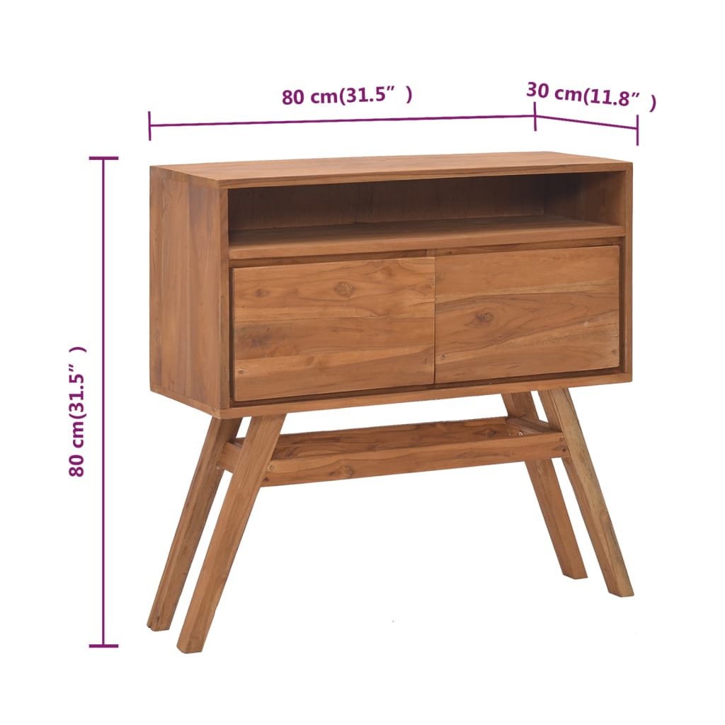 Konsollbord 80x30x80 cm heltre teak