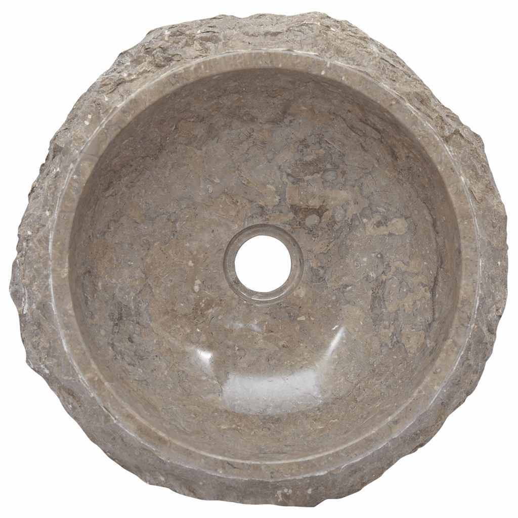 Vask Ø40x12 cm marmor grå