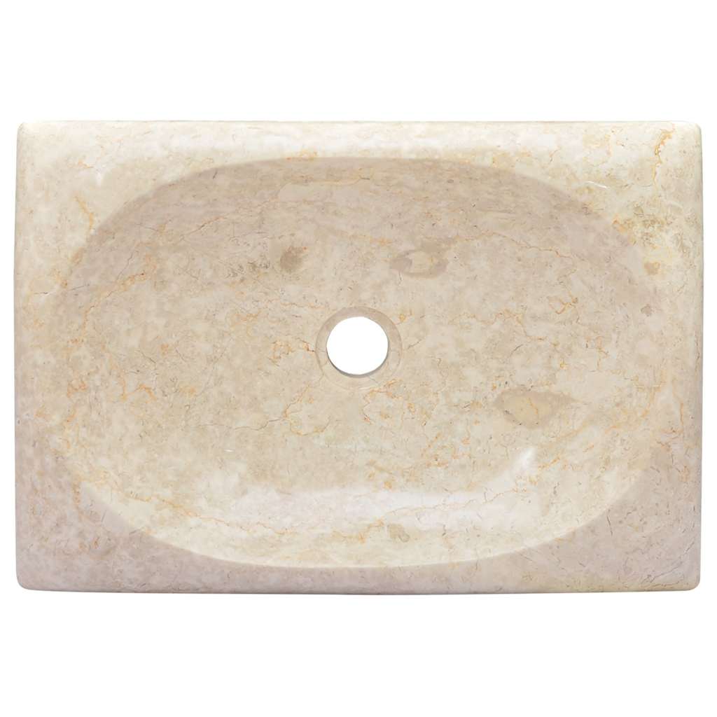 Vask 50x35x10 cm marmor kremhvit