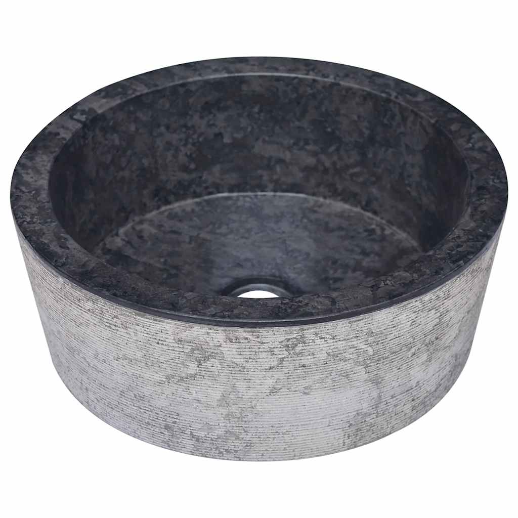 Vask Ø40x15 cm marmor svart
