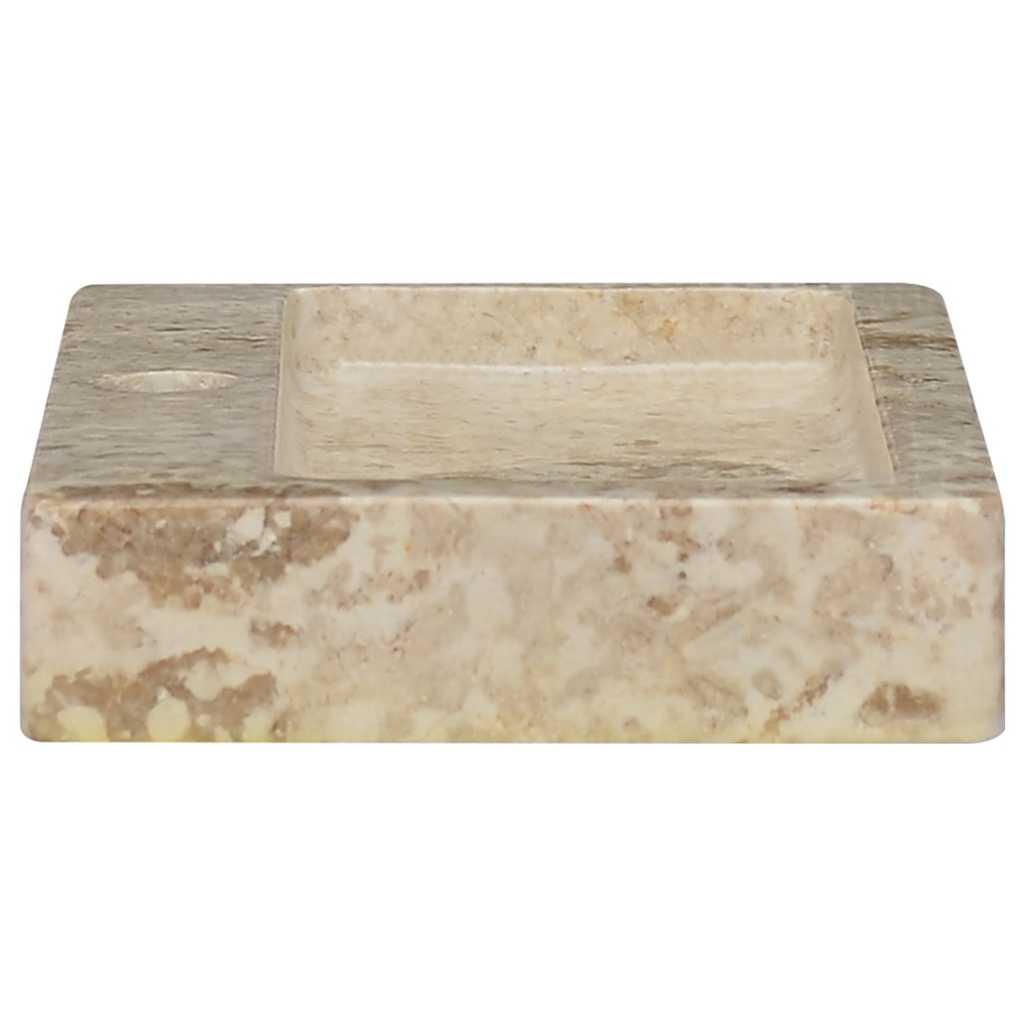 Veggmontert vask kremhvit 38x24x6,5 cm marmor