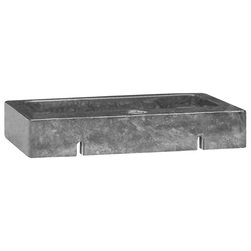 Veggmontert vask grå 38x24x6,5 cm marmor vidaXL
