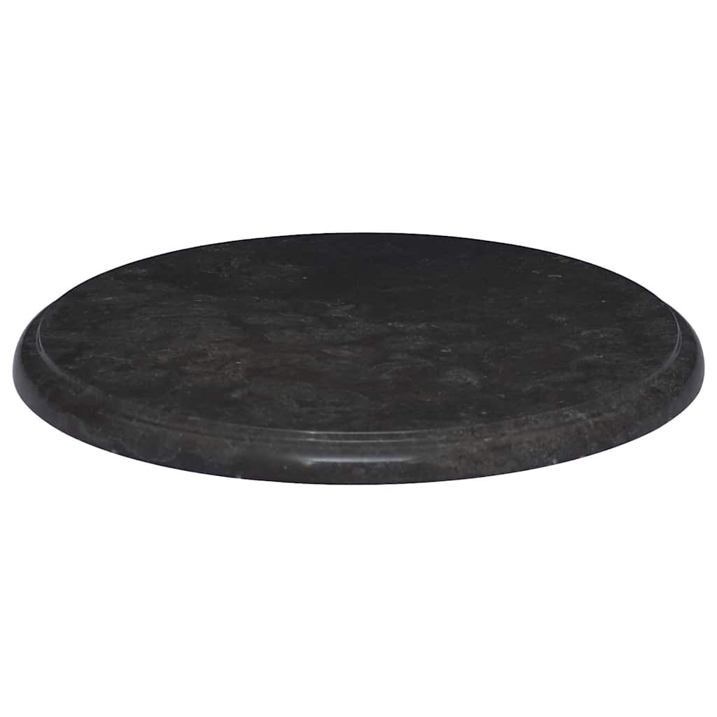 Bordplate svart Ø40x2,5 cm marmor vidaXL