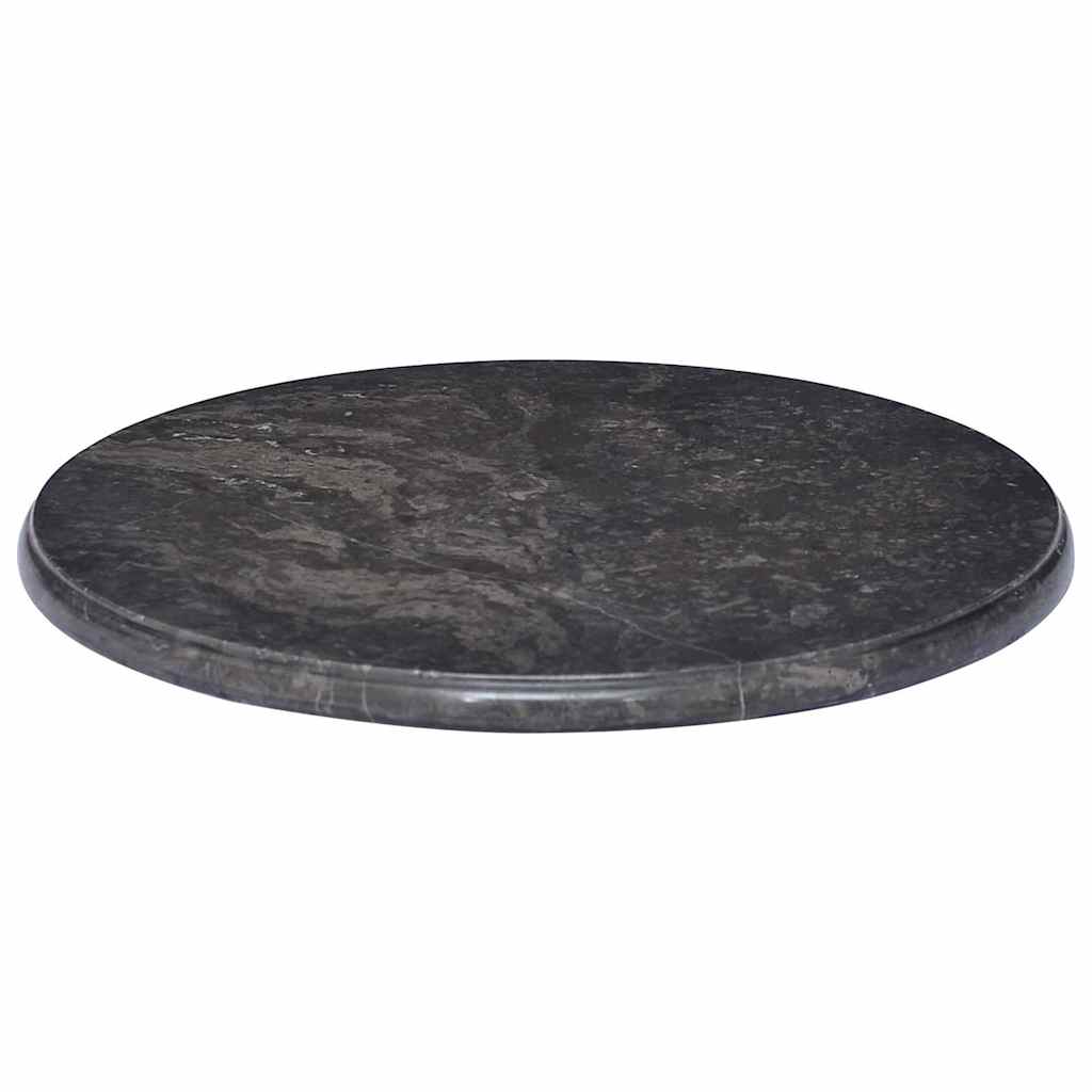 Bordplate svart Ø50x2,5 cm marmor vidaXL