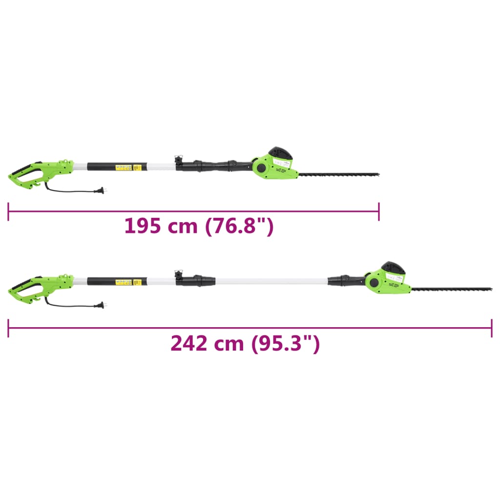 Elektrisk hekksaks med teleskopstang 41 cm 550 W vidaXL
