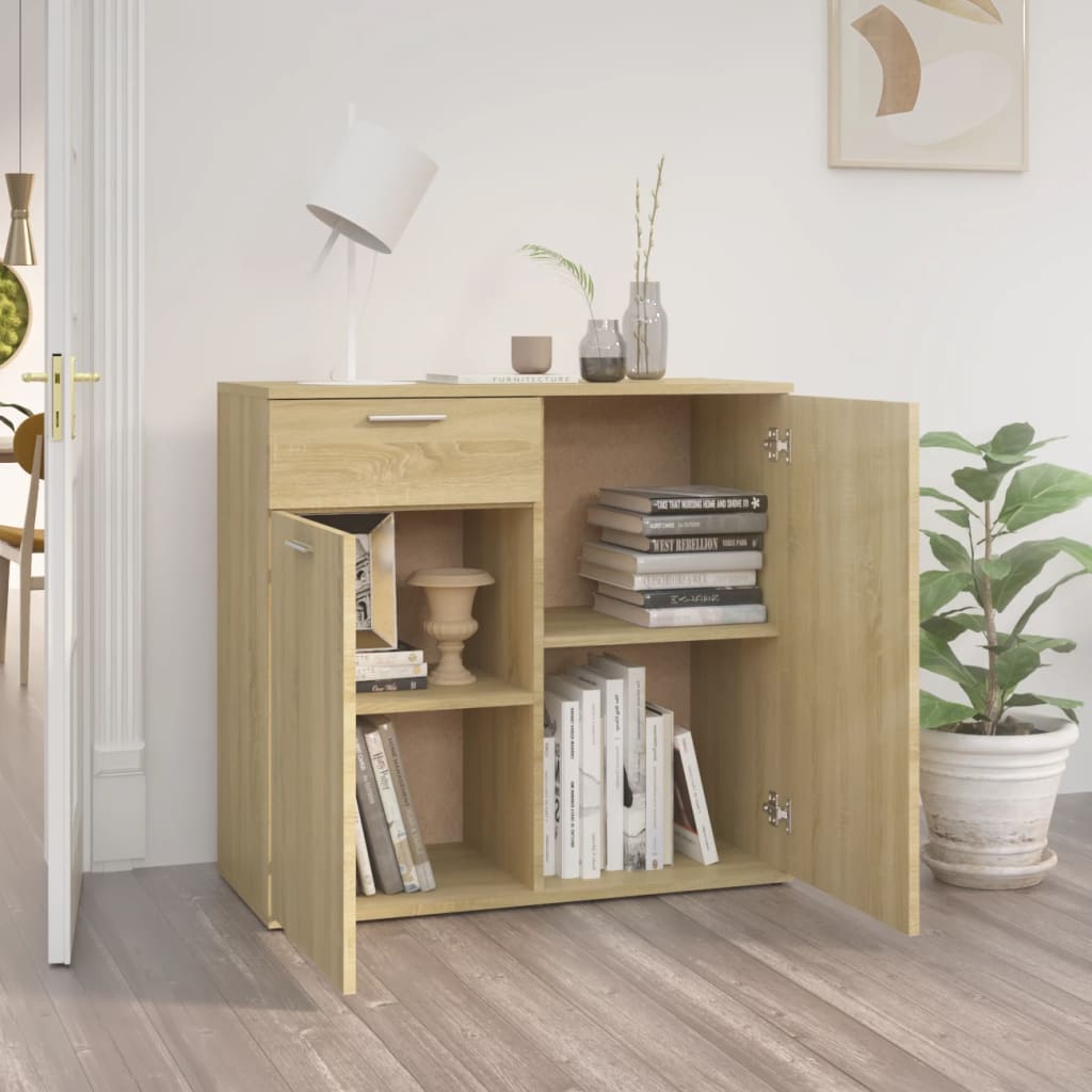 Skjenk sonoma eik 80x36x75 cm konstruert tre vidaXL