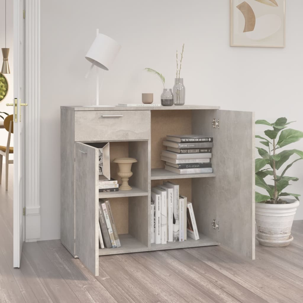Skjenk betonggrå 80x36x75 cm konstruert tre