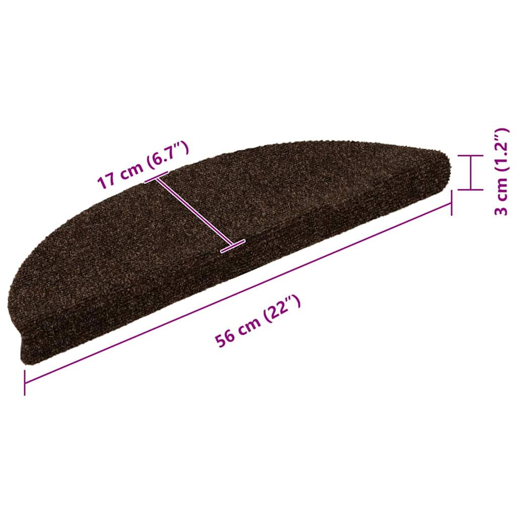Trappematter selvklebende 10 stk 56x17x3 cm brune halvrund