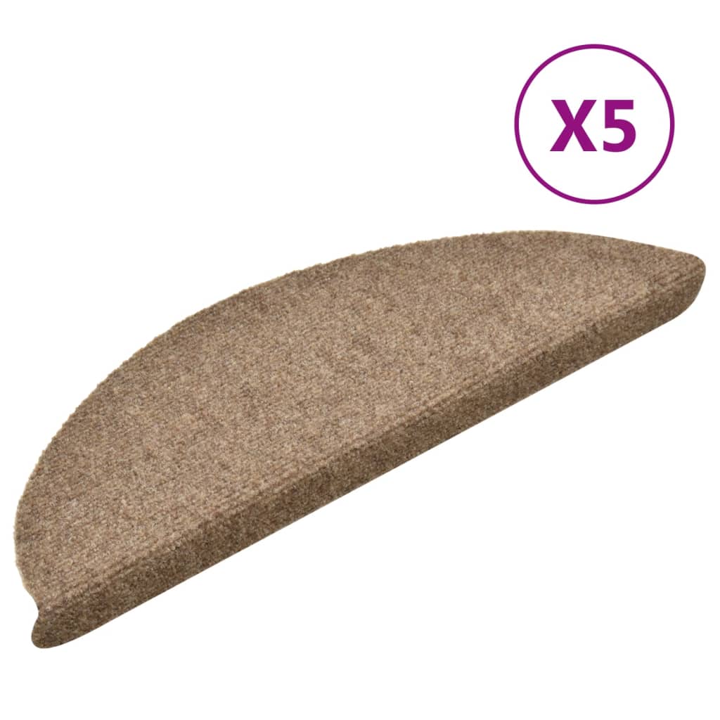 Trappematter selvklebende 5 stk 56x17x3 cm beige halvrund
