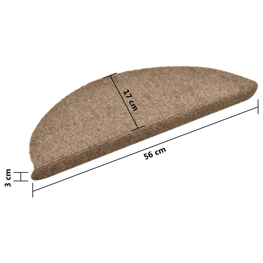 Trappematter selvklebende 5 stk 56x17x3 cm beige halvrund