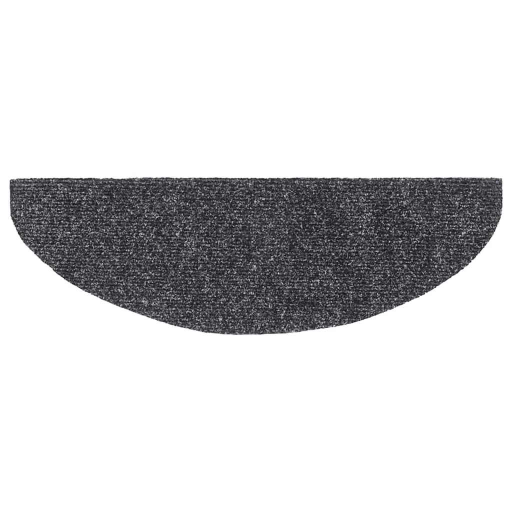 Trappematter selvklebende 10 stk 65x21x4 cm mørkegrå halvrund store