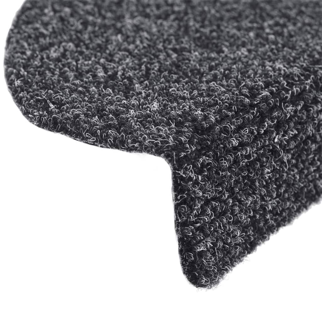 Trappematter selvklebende 10 stk 65x21x4 cm mørkegrå halvrund store