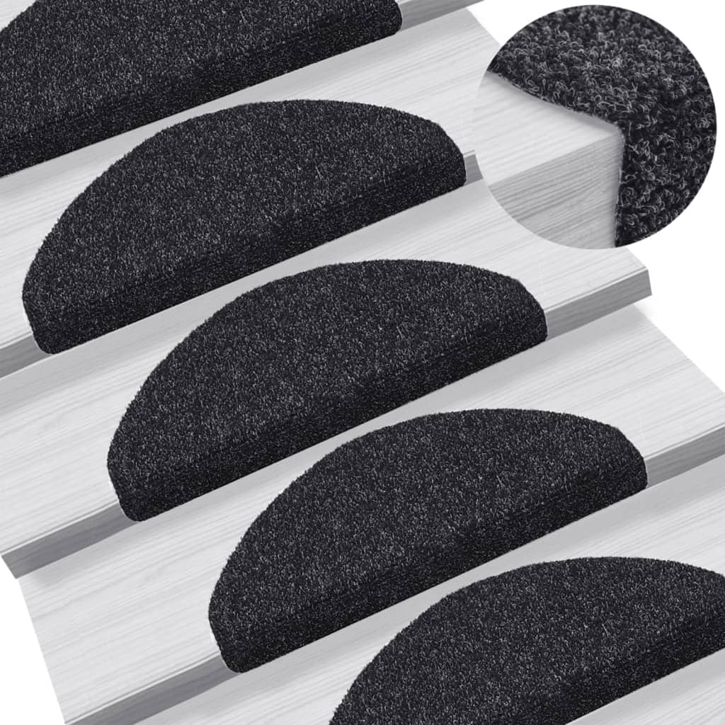 Trappematter selvklebende 10 stk 65x21x4 cm svart halvrund stor