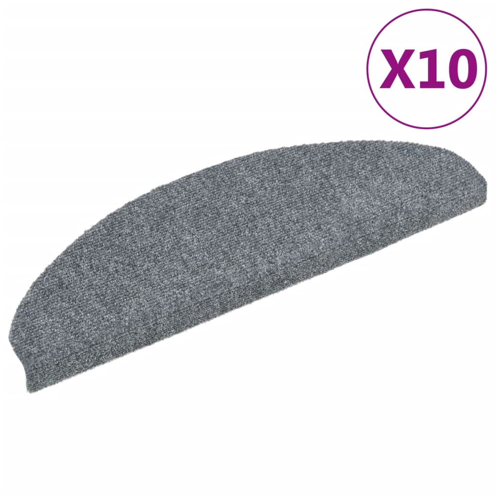 Trappematter selvklebende 10 stk 65x21x4 cm lysegrå halvrund store