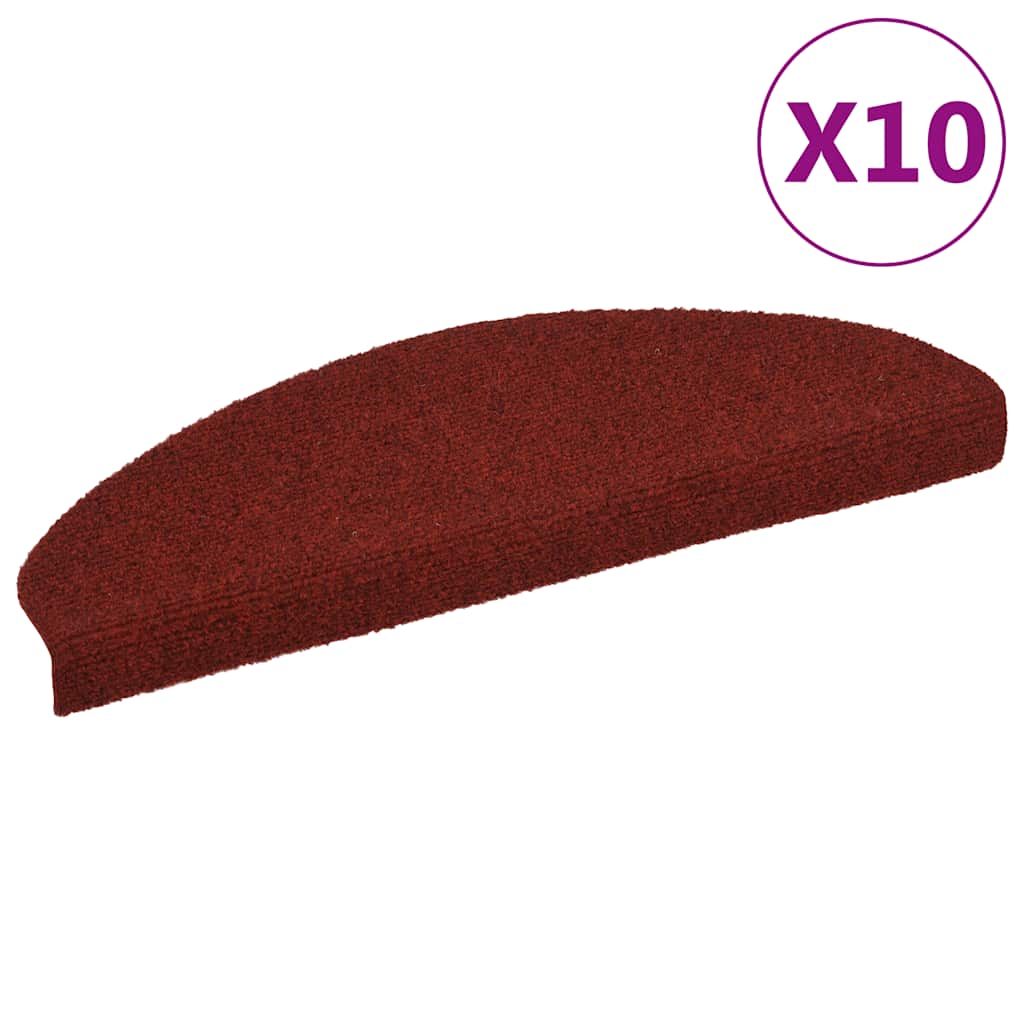 Trappematter selvklebende 10 stk 65x21x4 cm bordeauxrød halvrund stor