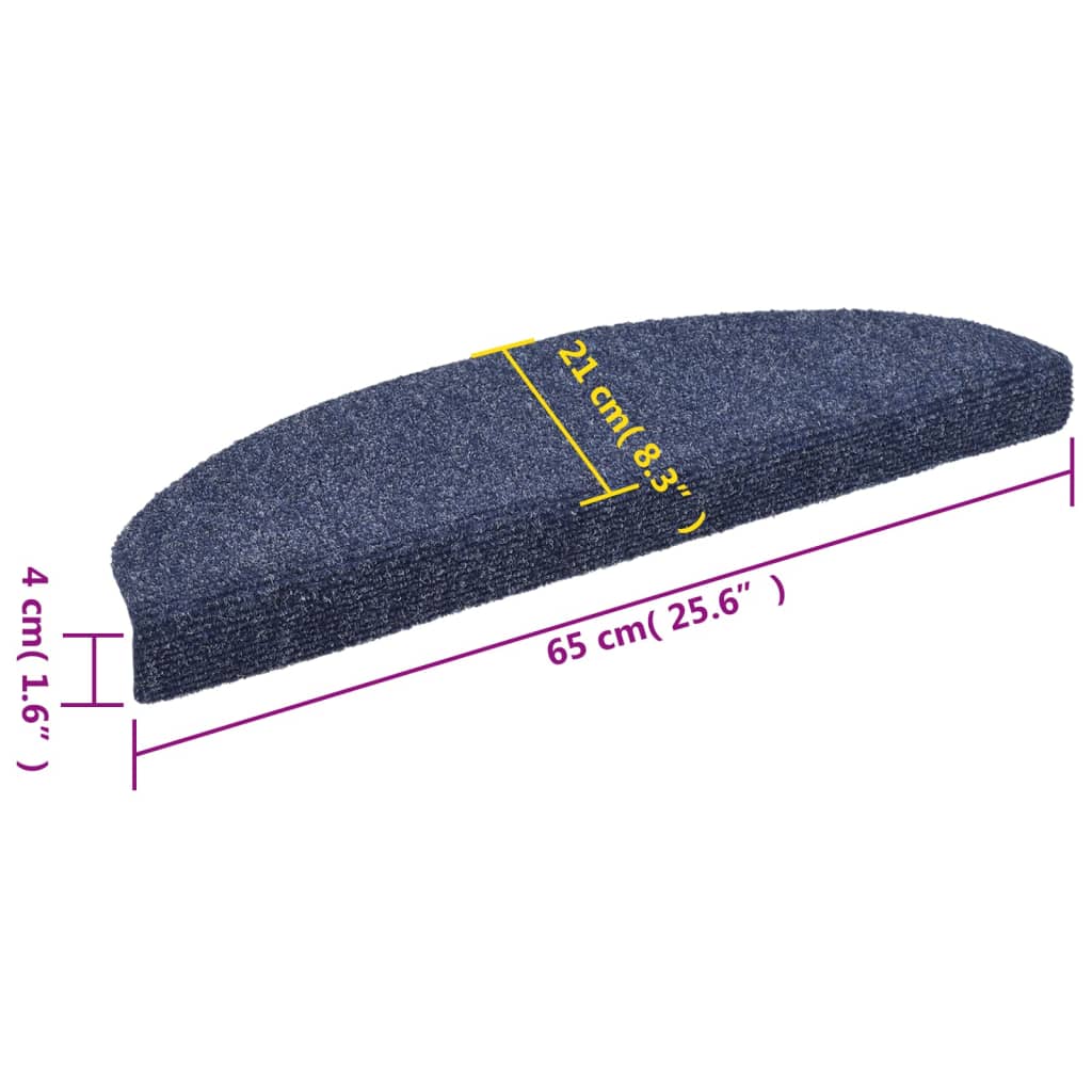 Trappematter selvklebende 5 stk 65x21x4 cm blå halvrund store