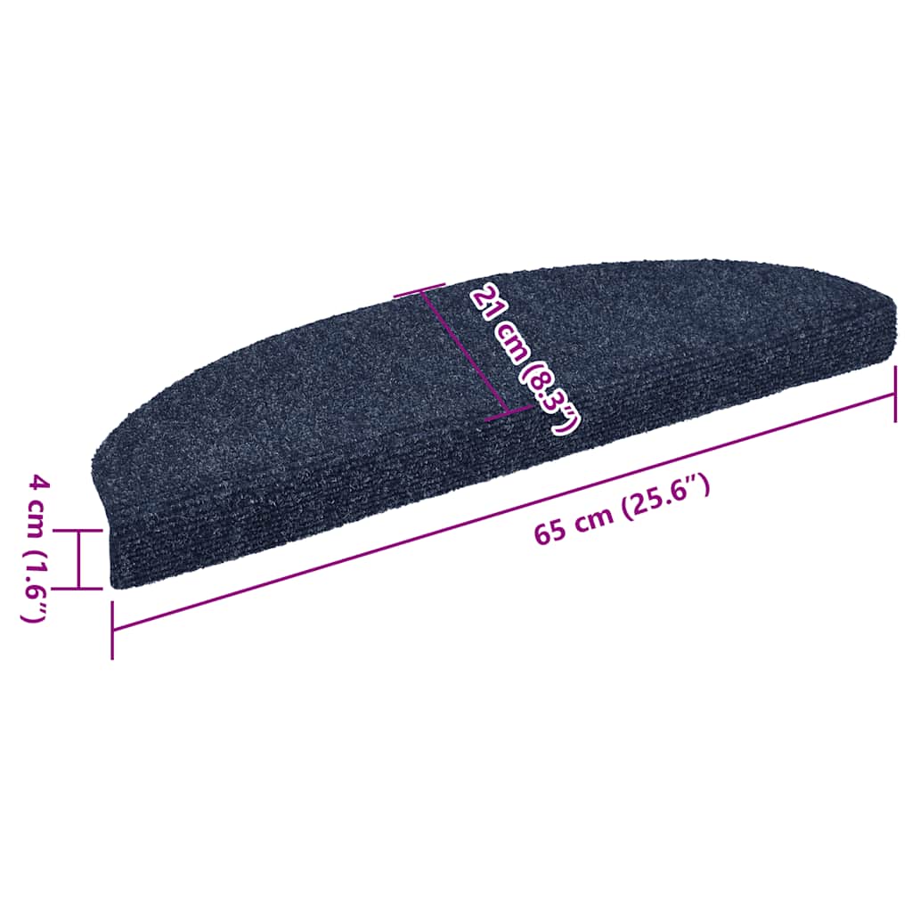 Trappematter selvklebende 10 stk 65x21x4 cm blå halvrund store