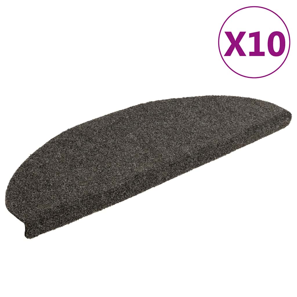 Trappematter selvklebende 10 stk 65x21x4 cm antrasitt halvrund stor