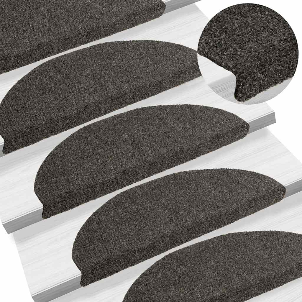 Trappematter selvklebende 10 stk 65x21x4 cm antrasitt halvrund stor