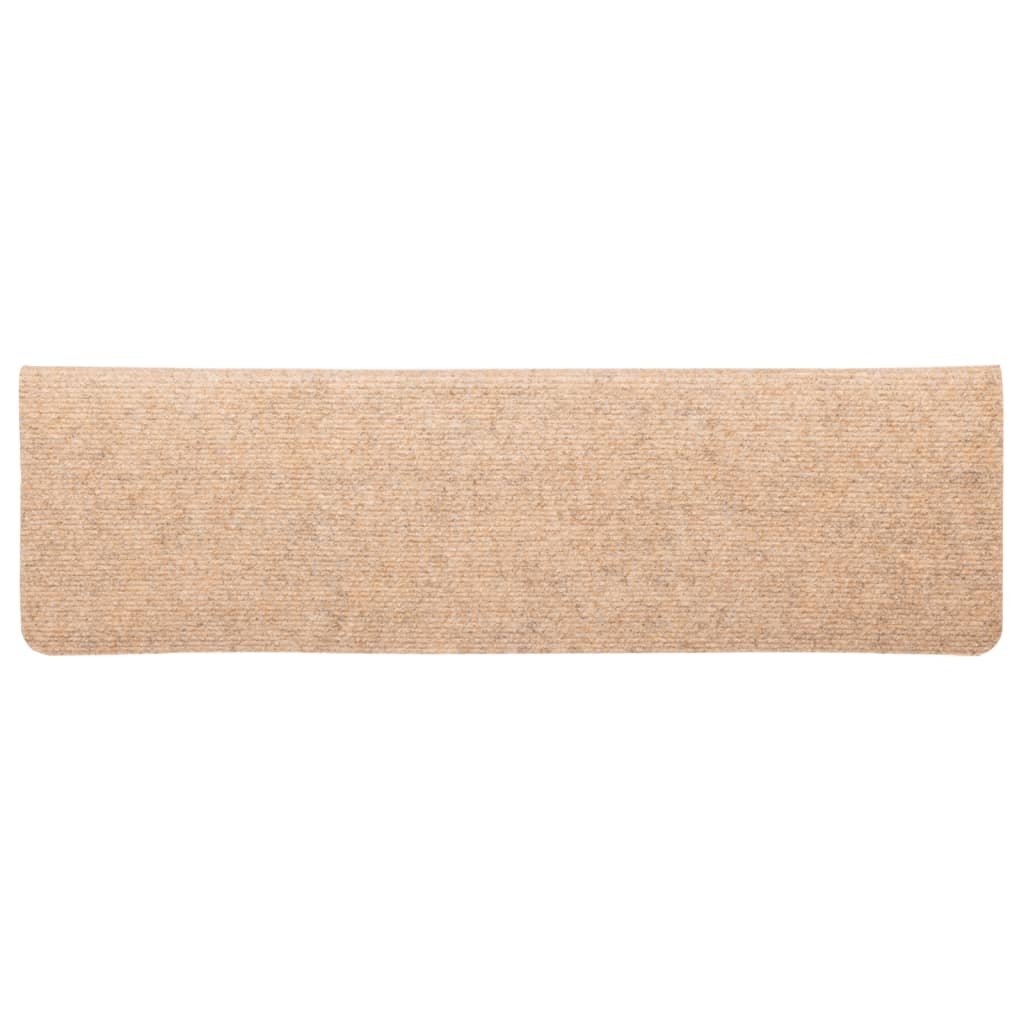 Trappematter selvklebende 5 stk 65x21x4 cm lysebrun rektangulær kant