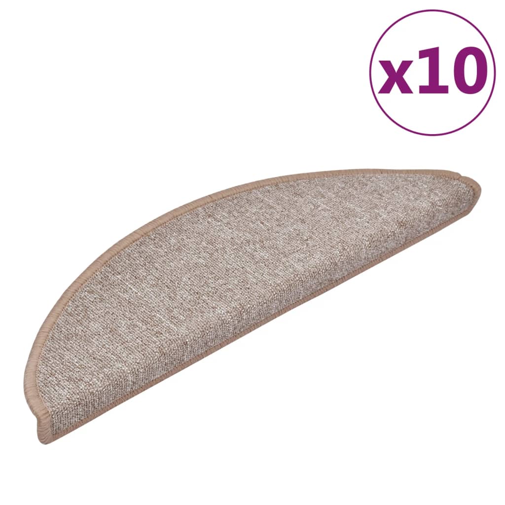 Trappematter 10 stk 56x17x3 cm lysebrune halvrund