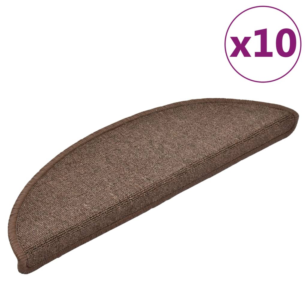 Trappematter 10 stk 56x17x3 cm kaffebrune halvrund
