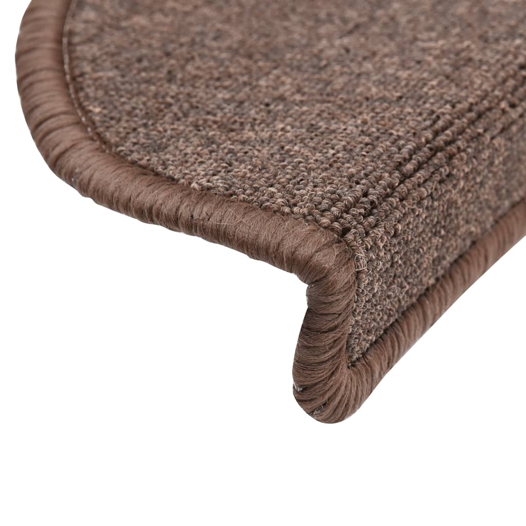 Trappematter 10 stk 56x17x3 cm kaffebrune halvrund
